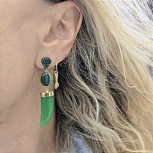 Brinco Dente Jade
