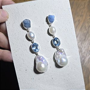 Brinco Prata Pedras Especiais II