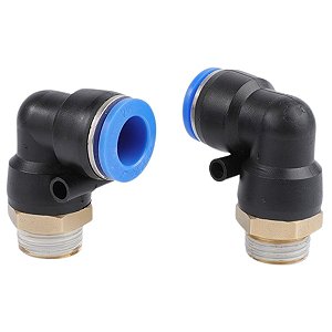Conexão pneumática curva mangueira 8mm rosca 1/4