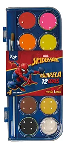 Aquarela 12 Cores com Pincel Homem-Aranha – Criatividade e Diversão para Crianças