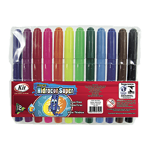 Caneta Hidrocor Jumbo 12 Cores – KIT