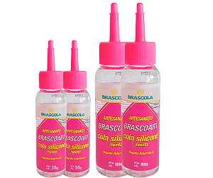 Cola Silicone Líquida Brascoart – Transparente, Forte e Ideal para Artesanato