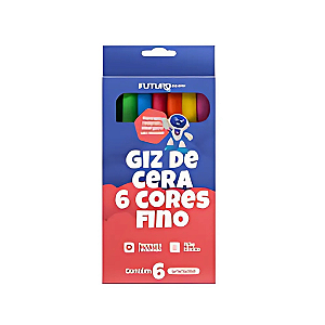 Giz de Cera Fino Futuro 6 Cores