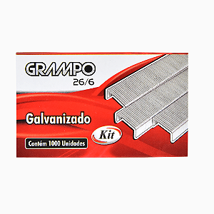 Grampos 26/6 Galvanizado - 1000 unidades - KIT