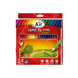 Lápis de Cor Inteiro 24 Cores KIT