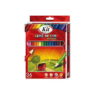 Lápis de Cor Inteiro 36 Cores KIT