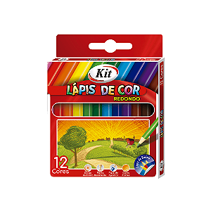 Lápis de Cor Meio 12 Cores KIT