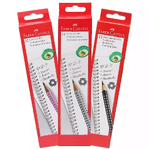 Lápis Preto Faber-Castell Grip 2001 Caixa com 12 Unidades