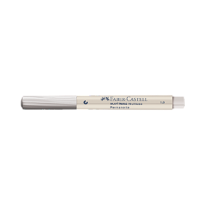 Marcador Permanente Faber-Castell MultiMark Branco 1.0mm – Multisuperfície e Resistente