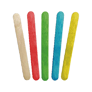 Palito de Picolé de Madeira - Ponta redonda