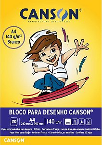 Bloco Escolar de Desenho A4 140g 20 Folhas