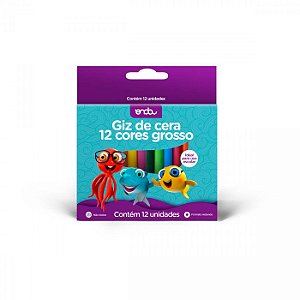Giz de Cera Grosso 12 Cores