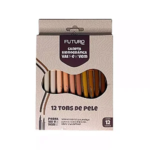Caneta Hidrográfica Vai e Vem Futuro 12 Tons de Pele