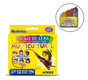 Big Giz de Cera Multicultural Acrilex 12 Cores