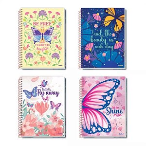 Caderno Espiral Universitário Credeal Purpurina Capa Dura 1 Matéria 80 Folhas