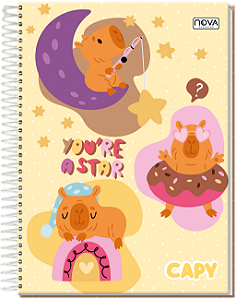 Caderno Universitário Capy Capa Dura 1 Matéria 80 Folhas