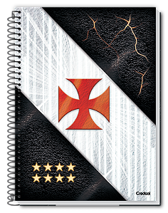 Caderno Universitário Vasco Credeal Capa Dura 1 Matéria 80 Folhas