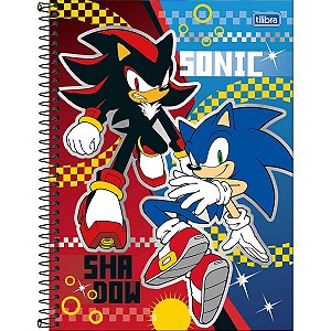 Caderno Espiral Universitário Sonic Capa Dura 1 Matéria 80 Folhas
