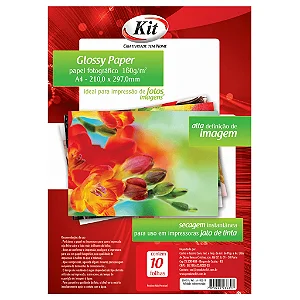 Glossy Paper  A4 160g 50 Folhas - KIT