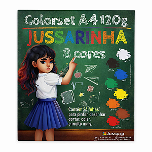 Bloco Criativo Jussarinha Colorset A4 120g 24 Folhas Coloridas