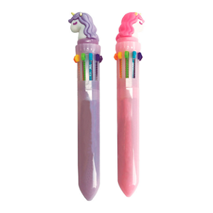 Caneta Esferográfica Divertida 10 Cores Retrátil