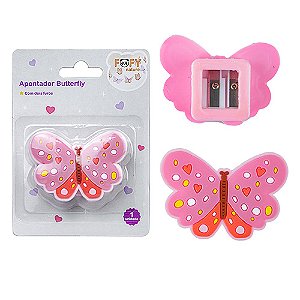Apontador 2 Furos Butterfly Escolar com Depósito - Fofy