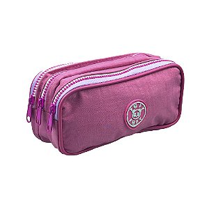 Estojo Porta Objetos Teen Escolar com 3 Zíperes - Fofy