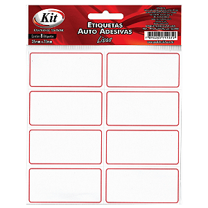 Etiquetas Auto Adesivas Lisas com 8 unidades - KIT