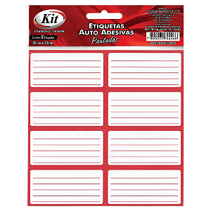 Etiquetas Auto Adesivas Pautadas com 8 unidades - KIT