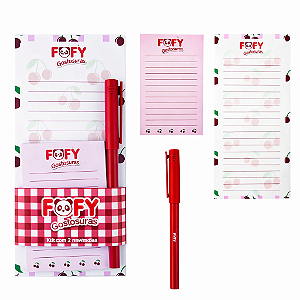 Kit Bloco de Anotações Alegria com Caneta Fofy