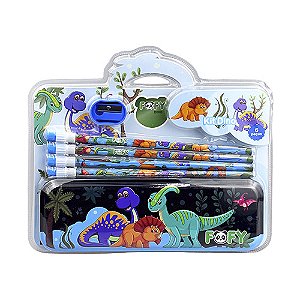 Kit Escolar Dino com 6 Peças Infantil - Fofy