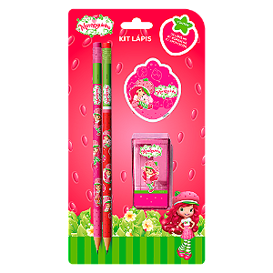 Kit Lápis com 4 ítens - Moranguinho - Skypaper