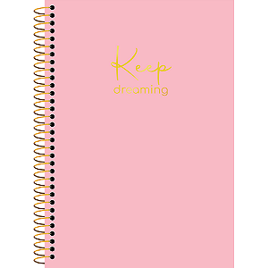 Caderno Universitário Keep Dreaming Capa PP Rosa 10 Materias 160 Folhas