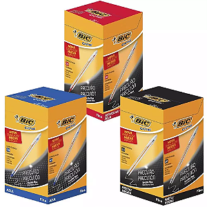 Caneta Esferografica Cristal Fina BIC - Caixa com 50 unidades