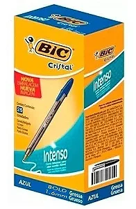 Caneta Esferográfica Cristal Bold 1.6mm - BIC - Caixa com 25 unidades