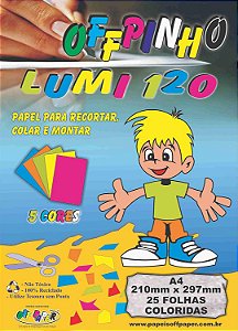 Papel Criativo Offpinho Lumi 120g 5 Cores Sortidas