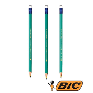 Kit com 3 Lápis BIC Evolution HB Nº2 com Borracha Resistente