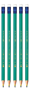 Kit com 5 Lápis BIC Evolution HB Nº2 com Borracha Resistente