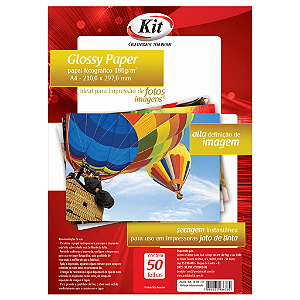Glossy Paper  A4 180g 50 Folhas - KIT