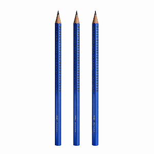 Kit com 3 Lápis Faber-Castell Grip 2001 HB Nº2 Azul