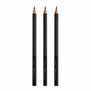 Kit com 3 Lápis Faber-Castell Grip 2001 HB Nº2 Preto
