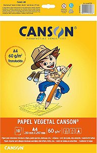 Papel Vegetal Canson A4 com 10 Folhas – Alta Transparência
