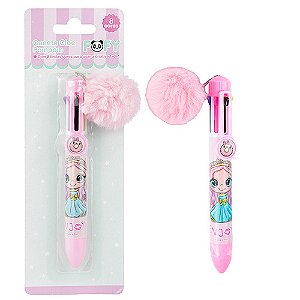 Caneta Cloe Pompom 8 Cores – Caneta Divertida Multicolorida - Fofy