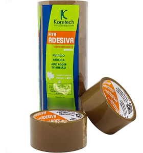 Pacote com 5 Fitas para Embalagem 45mm x 40m Marrom Koretech