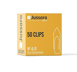 Clips para Papel Galvanizado 4/0 Jussara – Caixa com 50 Unidades