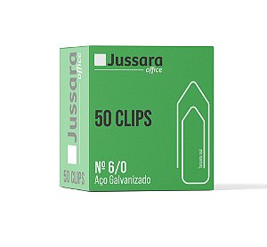 Clips para Papel Galvanizado 6/0 Jussara – Caixa com 50 Unidades