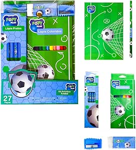 Kit Artístico Futebol 27 Peças – Kit Criativo Infantil - Fofy
