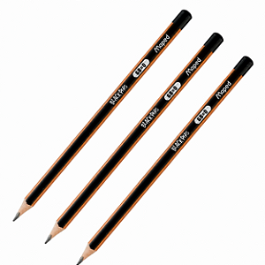 Kit com 3 Lápis Preto Maped Black Peps Graduado 6B – Traço Macio e Intenso