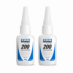 Kit com 2 Colas Instantânea Tekbond 200 20g – Alta Fixação e Secagem Rápida
