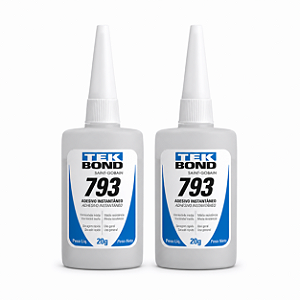 Kit com 2 Colas Instantânea Tekbond 793 20g – Alta Fixação e Secagem Rápida